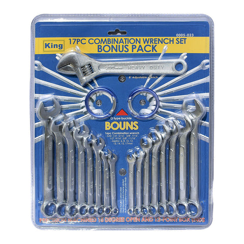 17 PC WRENCH SET W/ ADJUSTABLE WRENCH