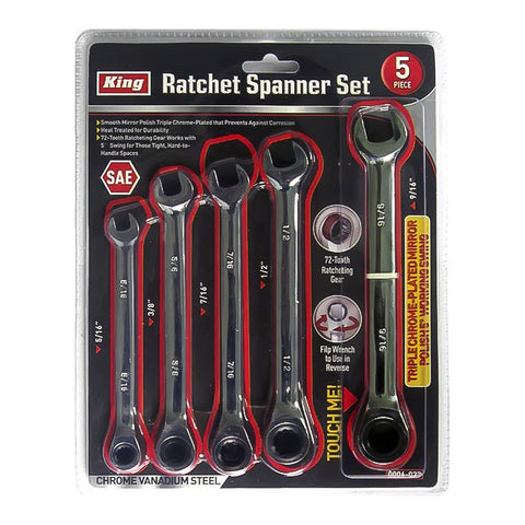 5 PC RATCHET SPANNER SET, SAE