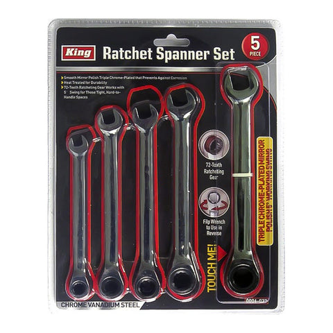 5 PC RATCHET SPANNER SET, METRIC