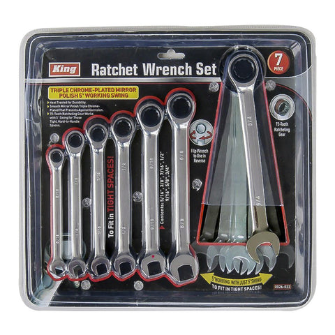 7 PC RATCHET GEAR WRENCH SET, SAE