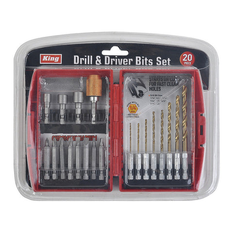 20 PC QUICK CHANGE DRILL AND BIT SET