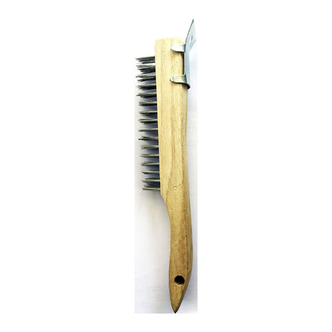 WIRE BRUSH W/ WOOD HANDLE W/ SCRAPER