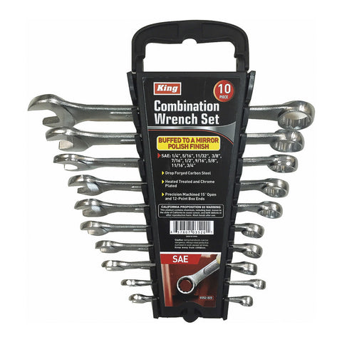 10 PC COMBINATION WRENCH SET, SAE