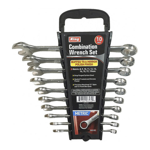 10 PC COMBINATION WRENCH SET, METRIC