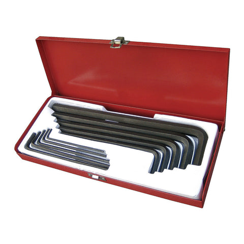 10 PC EXTRA LONG HEX KEY SET, METAL CASE