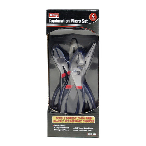 4 PC 6" COMB PLIERS SET