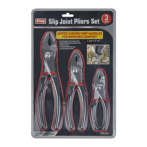 3 PC SLIP JOINT PLIERS SET 6" 8" 10"