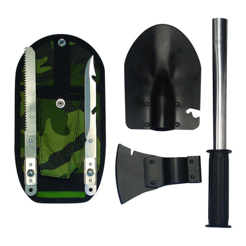 CAMPING SHOVEL, AXE, HAMMER