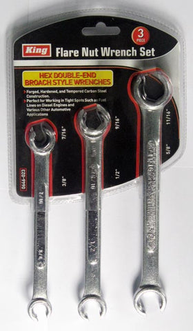 3 PC FLARE NUT WRENCH SET