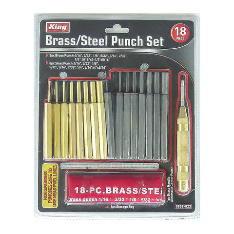 18 PC BRASS & STEEL PUNCH SET