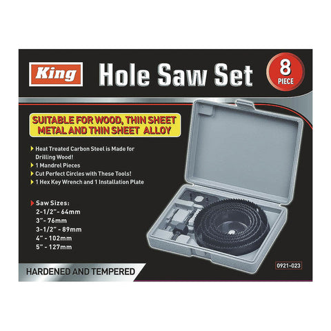 8 PC 2 1/2" - 5" HOLE SAW SET