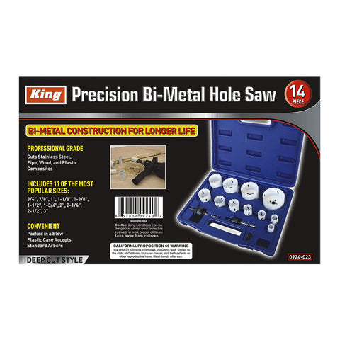 14 PC BI-METAL HOLE SAW SET