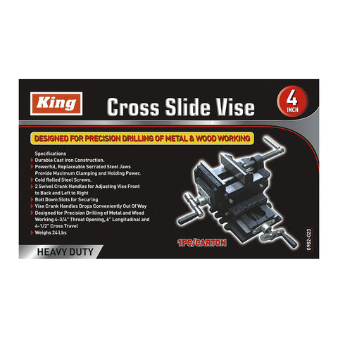 4" CROSS FEED VISE, KING COLOR BOX