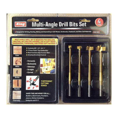 4 PC MULTI ANGLE DRILL BITS SET