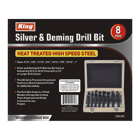 8 PC 9/16" - 1" SILVER & DEMING DRILL BITS SET