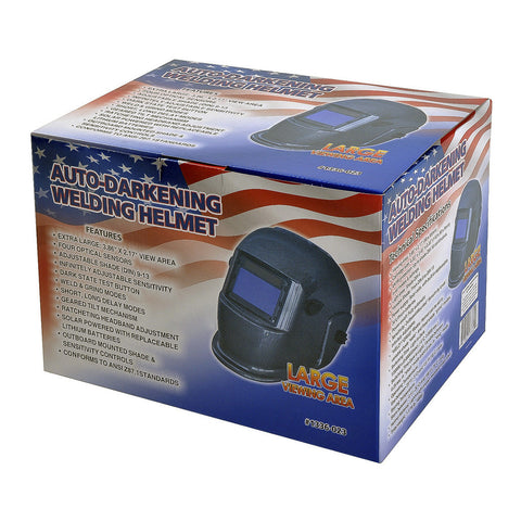 AUTO DARKENING WELDING HELMET W/ BIG VIEW, CARBON FIBER