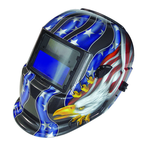 AUTO DARKENING WELDING HELMET, SMALL VIEW, AMERICAN EAGLE