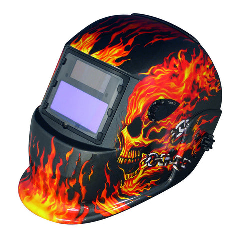 AUTO DARKENING WELDING HELMET, SMALL VIEW, GHOST