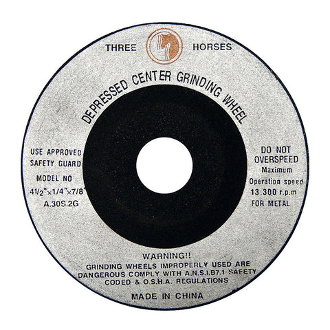 4 1/2" DEPRESSED CENTER GRINDING WHEEL