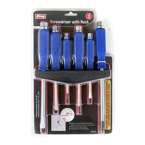 6 PC SCREWDRIVER SET W/ RACK