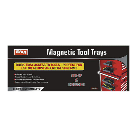 4 PC MAGNETIC TOOL TRAYS, COLOR BOX