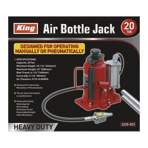 20 TON AIR HYDRAULIC BOTTLE JACK, COLOR BOX