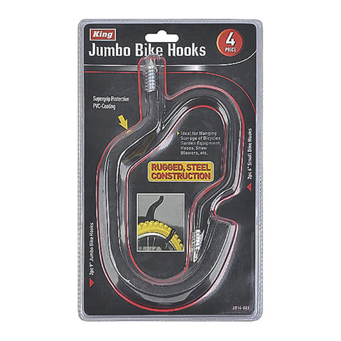 4 PC JUMBO BIKE HOOKS