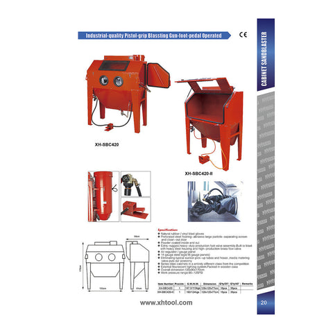 INDUSTRIAL CABINET SANDBLASTER XH-SBC420