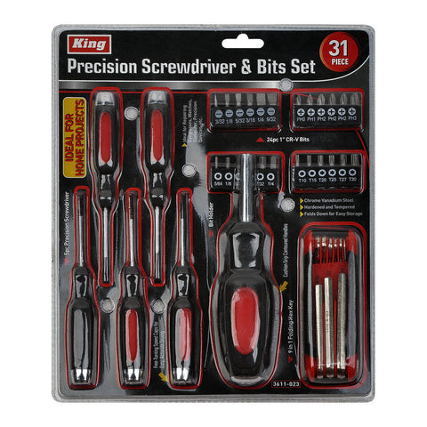 31 PC PRECISION SCREWDRIVER & BITS SET