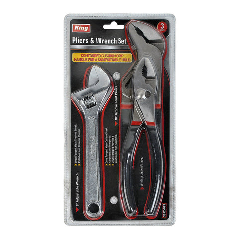 3 PC PLIERS & WRENCH SET