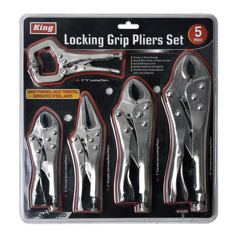 5 PC LOCKING GRIP PLIERS SET