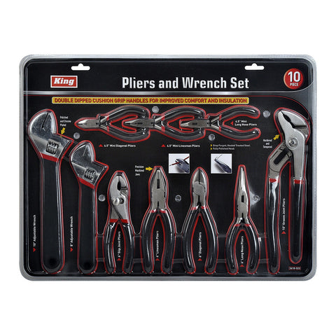 10 PC PLIERS AND WRENCH SET