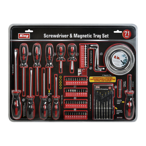 71 PC SCREWDRIVER AND MAGNETIC TRAY SET